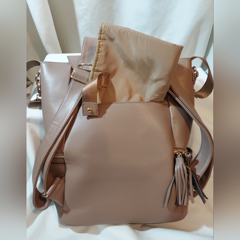 Hollis Blush Pink Faux Leather Full Size Diaper Bag EUC - Picture 7 of 12